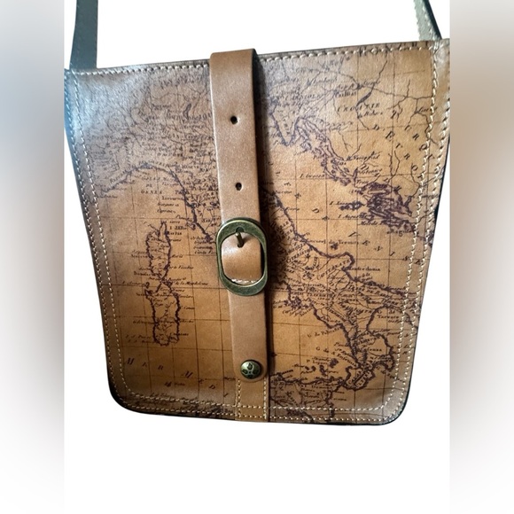 Patricia Nash Signature Map Venenzia Brown Leather Pouch Crossbody Bag - Picture 9 of 13